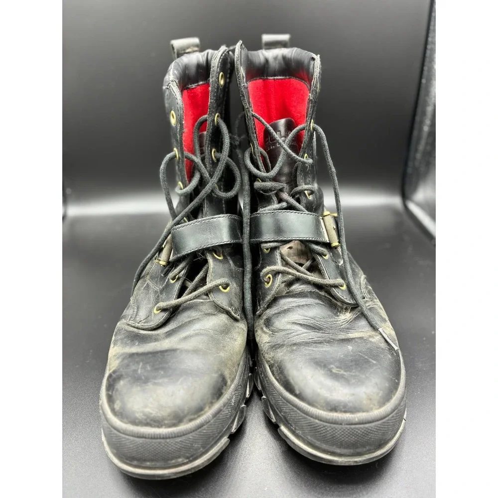Polo Ralph Lauren Hayward Ranger Boots Men's 11D Black Leather Lace Up 0632